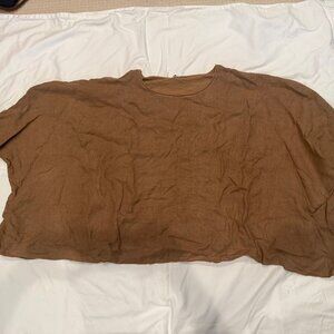 VICBEE oversized brown linen shirt from Italy